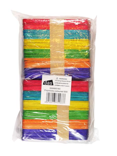 POPSTICKS COLOURED 500pc