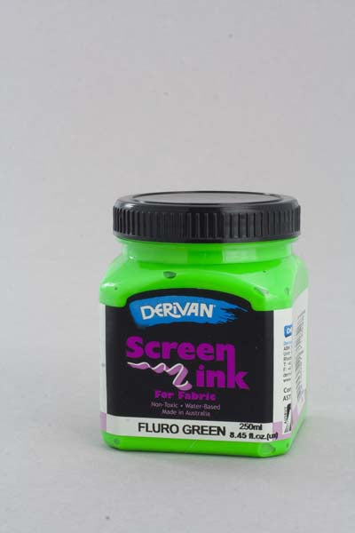 DERIVAN SCREEN INK 250ML FLOURESCENT GRE