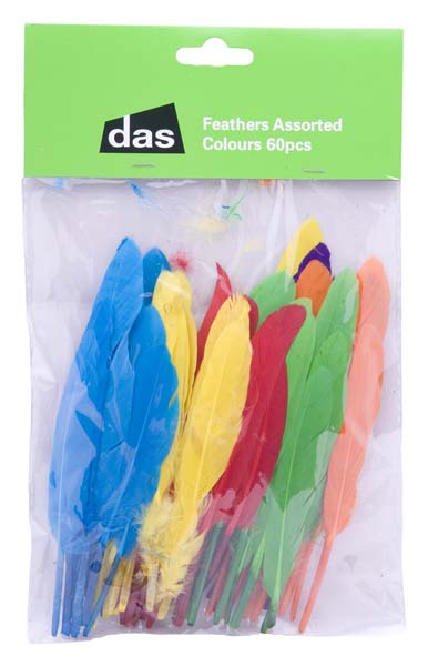 60pc FEATHERS ASSORTED COLOURS