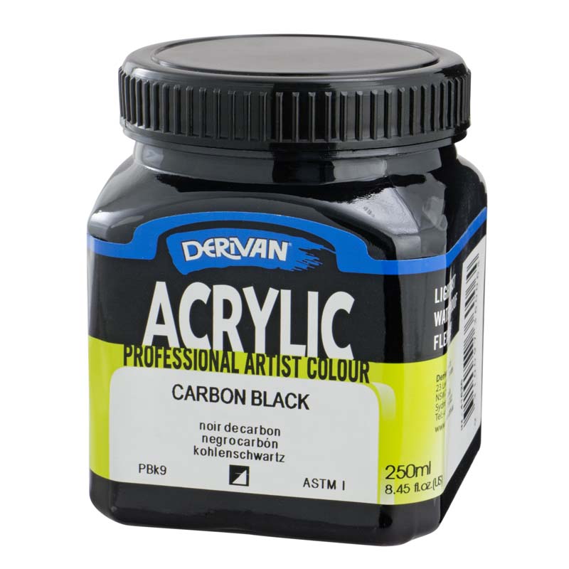 DERIVAN ACRYLIC 25OML CARBON BLACK