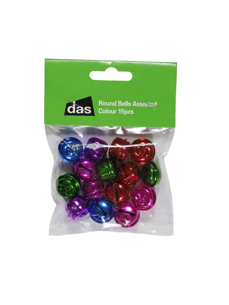 ROUND BELLS ASSORTED COLOUR 15pcs