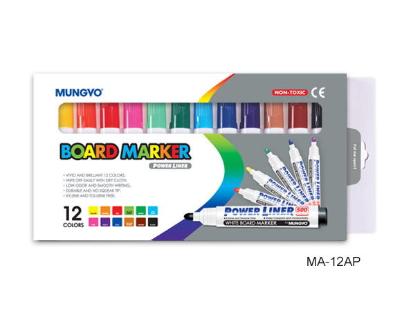 MUNGYO WBOARD MARKER SET OF 12 CHISEL