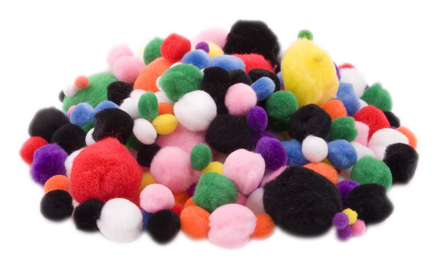 POM POMS ASSORTED COLOUR & SIZE 280pc