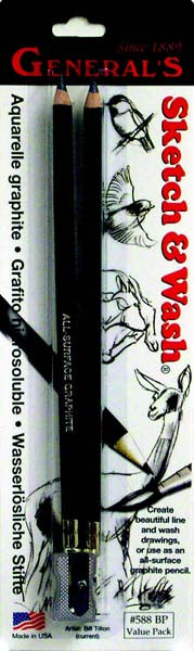 SKETCH & WASH GRAPHITE w/SHARPENER (2pc