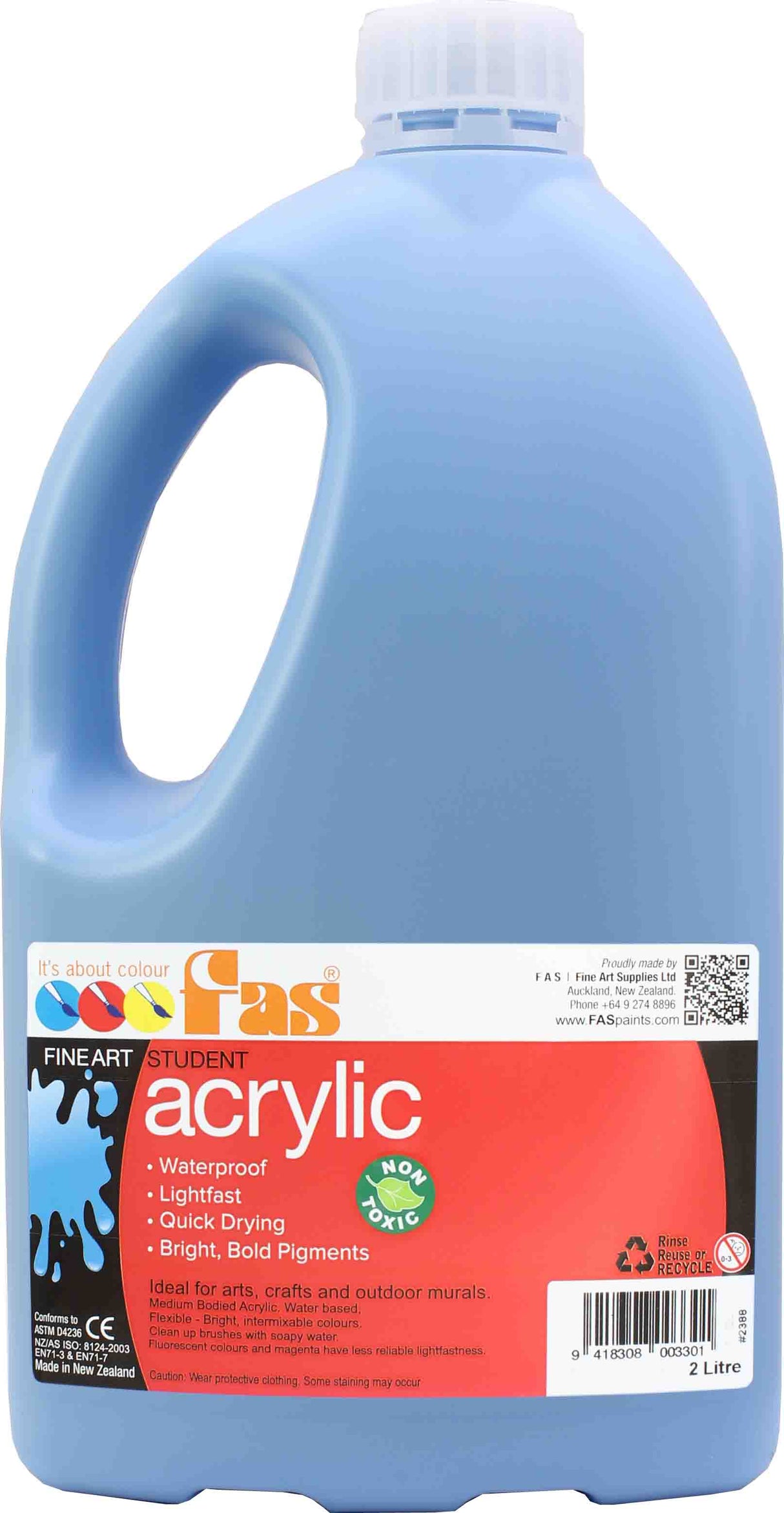 FAS STUDENT ACRYLIC 2LTR COBALT BLUE