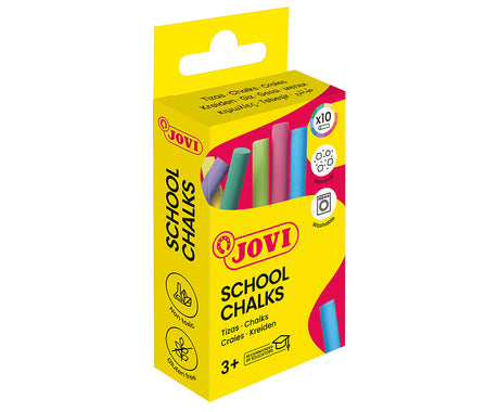 JOVI SCHOOL CHALK 10pce COLOURED