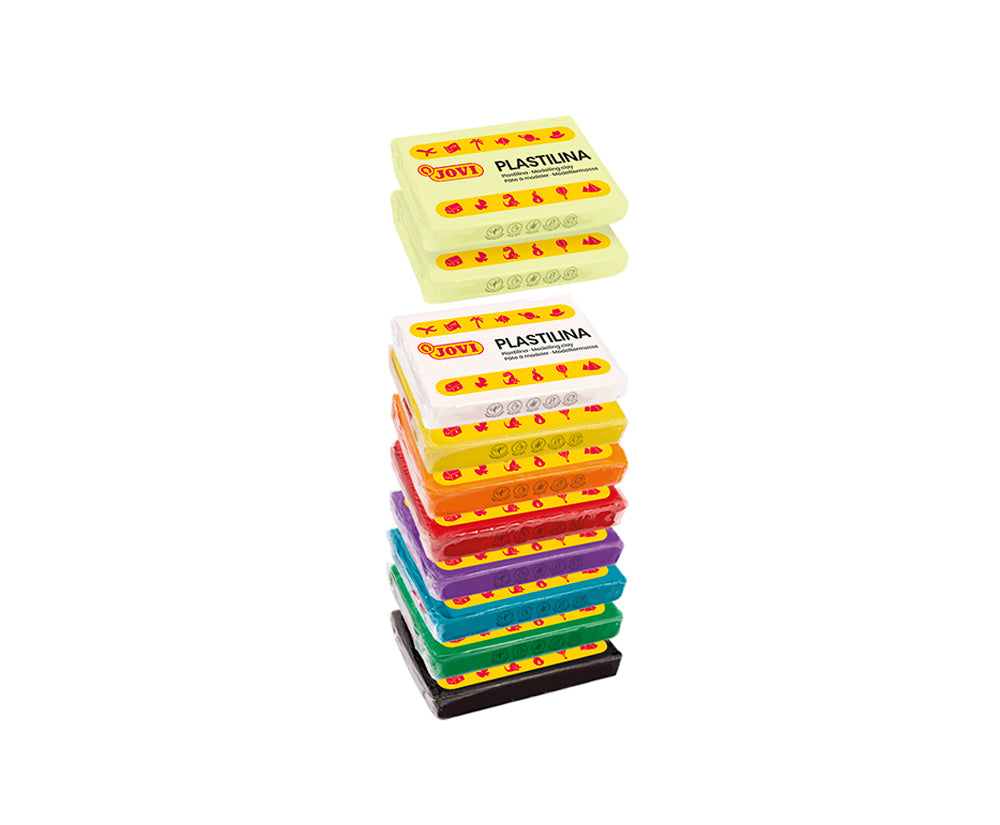 JOVI PLASTILINA 10 bars 50g 8 + 2 GLOW