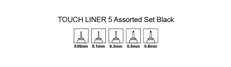 SHINHAN TOUCH LINER SET OF 5 BLACK