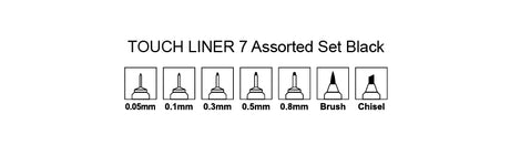 SHINHAN TOUCH LINER SET OF 7 BLACK