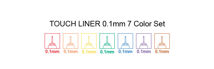 SHINHAN TOUCH LINER SET OF 7 COLOURS [0.1MM]