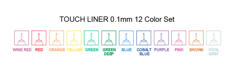 SHINHAN TOUCH LINER SET OF 12 COLOURS [0.1MM]