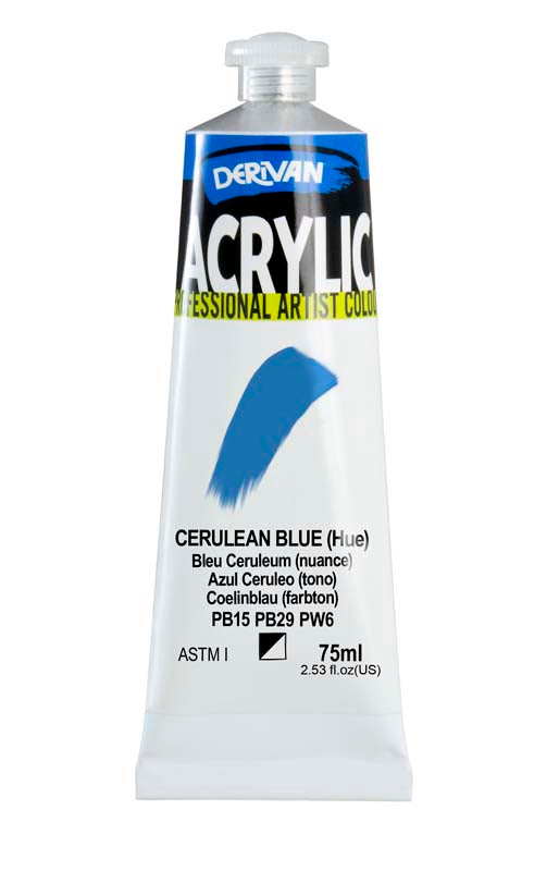 DERIVAN ACRYLIC 75ML CERULEAN BLUE