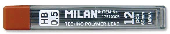 Milan Lead Refill 12pce 0.5mm (HB) (Pack