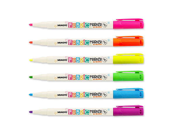 MUNGYO FLUO FABRIC MARKER 6clr